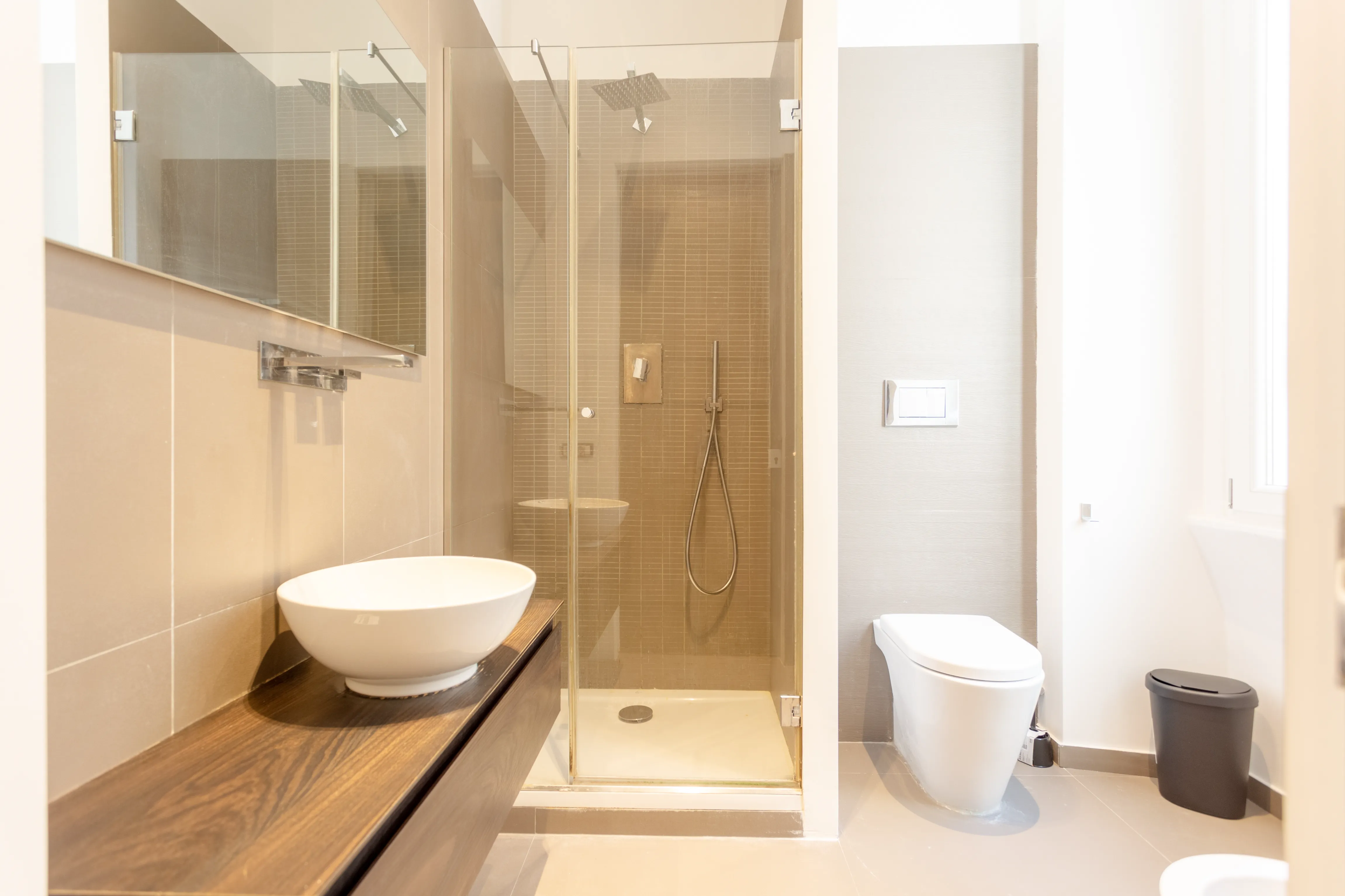 Modern bathroom with large shower and contemporary design
